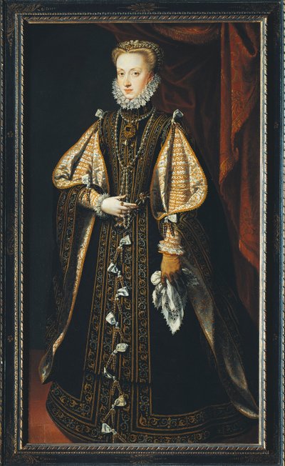 Portret Anny Austriaczki, królowej Hiszpanii i Portugalii (obraz) autorstwa Alonso Sánchez Coello