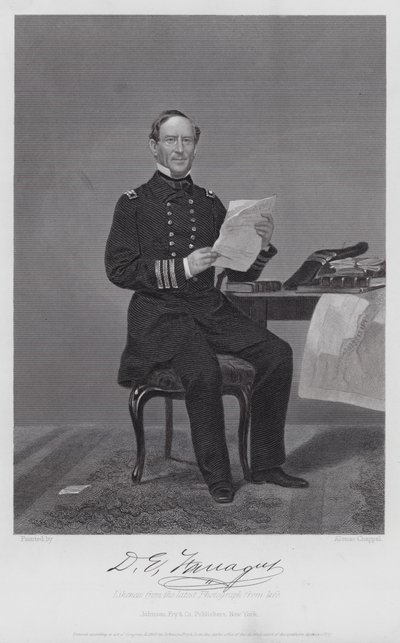 David Glascoe Farragut (Grawerowanie) autorstwa Alonzo (after) Chappel