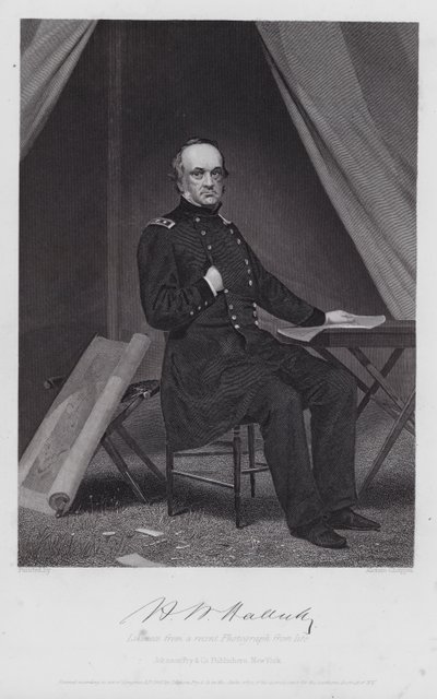 Henry Wager Halleck (grafika) autorstwa Alonzo (after) Chappel