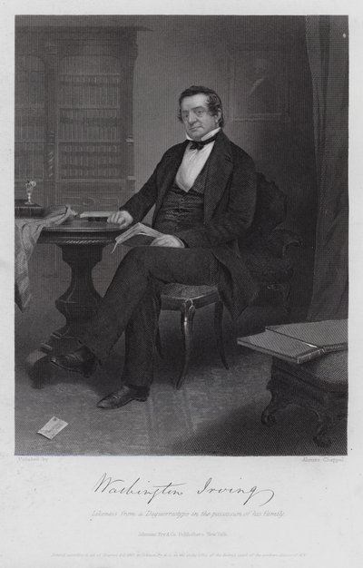 Washington Irving (grawerowanie) autorstwa Alonzo (after) Chappel