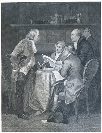 Sporządzanie Deklaracji Niepodległości w 1776, 1859 autorstwa Alonzo Chappel