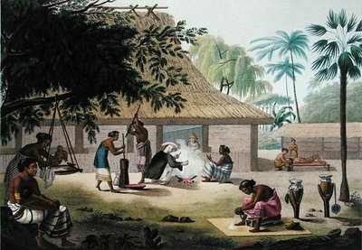 Działalność domowa, Coupang, Timor, z „Voyage Autour du Monde sur les Corvettes de L