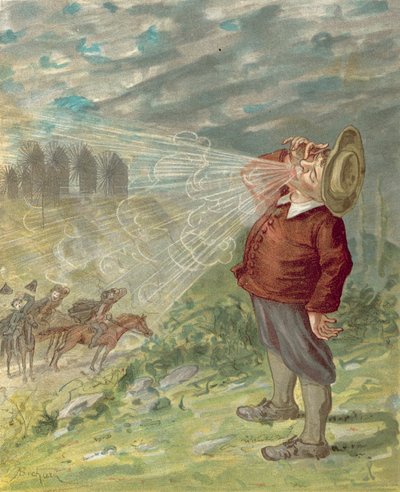 Przygody Barona Munchausena (chromolitho) autorstwa Alphonse Adolphe Bichard
