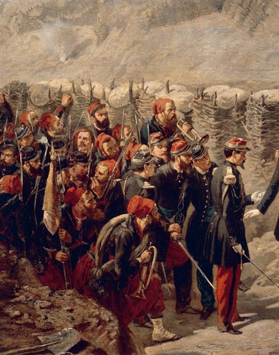 Marszałek Patrice MacMahon z Zouaves w Malakoff autorstwa Alphonse Antoine Aillaud