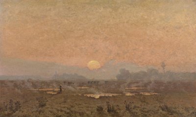 Wschód słońca w Kempen (olej na płótnie) autorstwa Alphonse Asselbergs