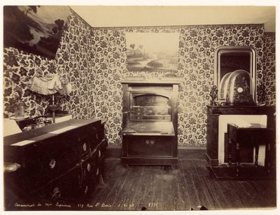 Zabójstwo Lady Leprince ... Widok na sypialnię autorstwa Alphonse Bertillon