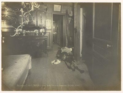 Widok na jadalnię, w której znaleziono ciało autorstwa Alphonse Bertillon