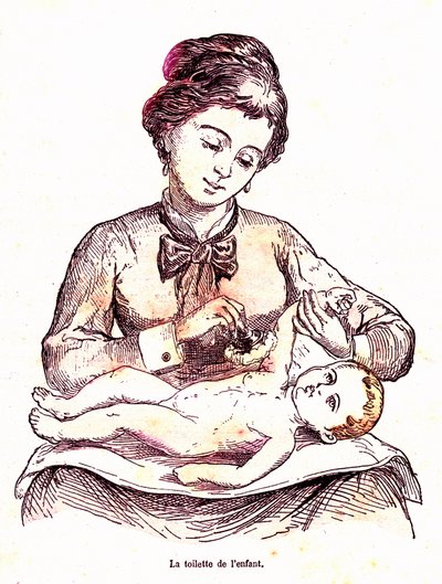 Toaleta dziecka - normalne życie i zdrowie J. Rengade. Rysunek A. Demarle