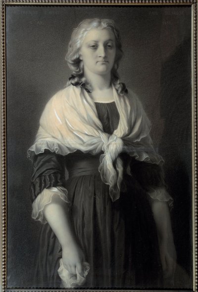 Portret królowej Marii Antoniny (1755-1793) w Concierge Królowa reprezentowana w 1793 roku nosi żałobę. Rysunek węglem autorstwa Alphonse Francois (1814-1888) 1851 Nd. 0,72x1,11 m Malmaison, musee du chateau autorstwa Alphonse François