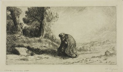 Włóczęga idący ścieżką autorstwa Alphonse Legros