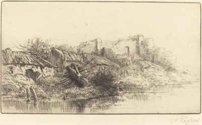 Opuszczona wioska. autorstwa Alphonse Legros