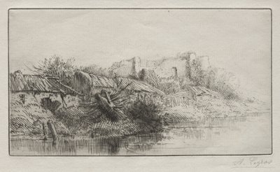 Opuszczona wioska. autorstwa Alphonse Legros