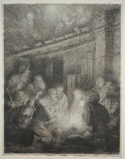 Adoracja pasterzy. autorstwa Alphonse Legros