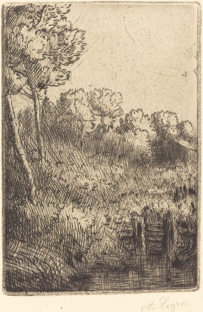 Wzdłuż Marny Nad Marną. autorstwa Alphonse Legros