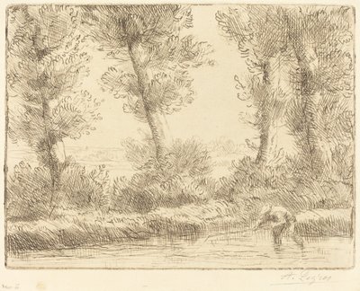 Banks of the Liane (Les bords de la Liane) autorstwa Alphonse Legros