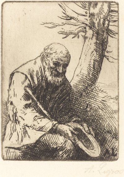 Żebrak z kapeluszem w ręku autorstwa Alphonse Legros