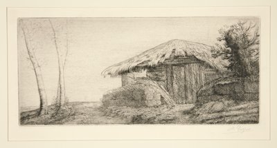 Owczarnia na zboczu wzgórza (Pasterz autorstwa Alphonse Legros