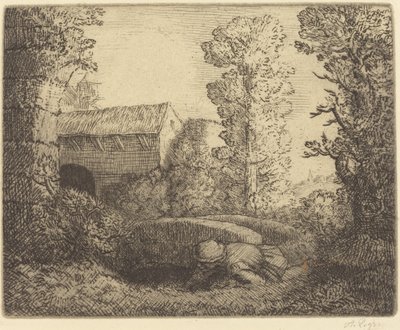 Most przy Młynie (Le pont du moulin) autorstwa Alphonse Legros