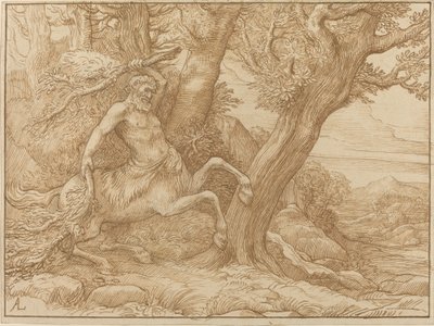 Centaur z gałęziami. autorstwa Alphonse Legros
