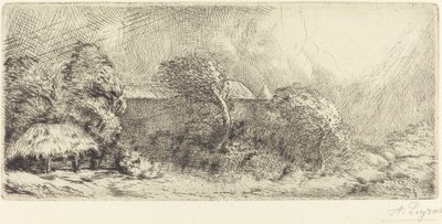 Chailli widziany w burzy Chailli: efekt burzy. autorstwa Alphonse Legros