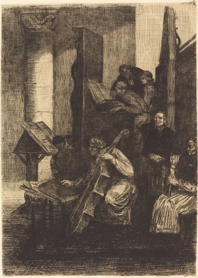 Chór w kościele hiszpańskim autorstwa Alphonse Legros