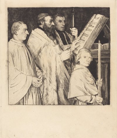 Chórzyści, 1. płyta (Le lutrin) autorstwa Alphonse Legros