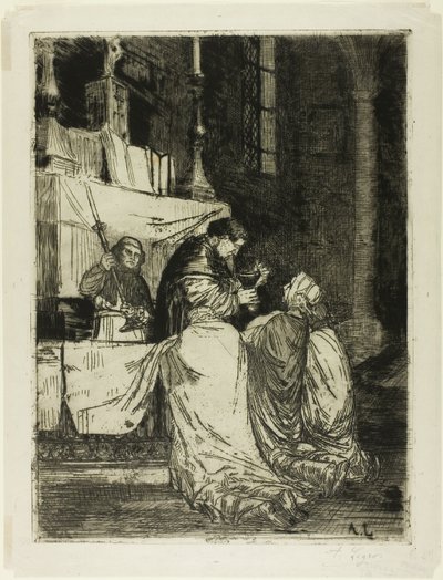 Komunia w kościele św. Medarda autorstwa Alphonse Legros