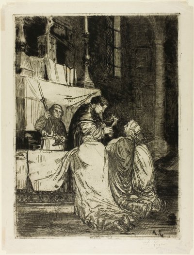 Komunia w kościele św. Medarda autorstwa Alphonse Legros