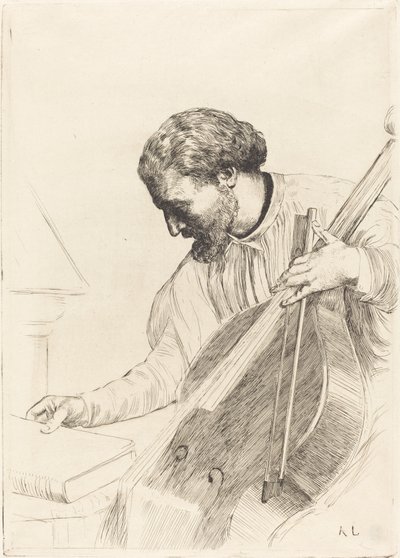 Kontrabasista autorstwa Alphonse Legros