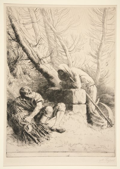 Śmierć i drwal autorstwa Alphonse Legros