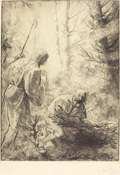 Śmierć i drwal, II płyta La mort et le bucheron. autorstwa Alphonse Legros