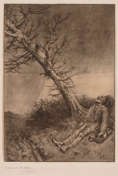 Śmierć włóczęgi, c. 1875. autorstwa Alphonse Legros