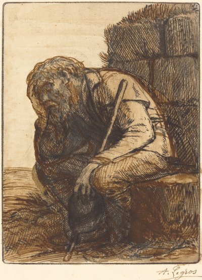 Zdesperowany człowiek Zdesperowany go. autorstwa Alphonse Legros