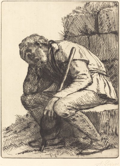Zdesperowany człowiek Zdesperowany go. autorstwa Alphonse Legros