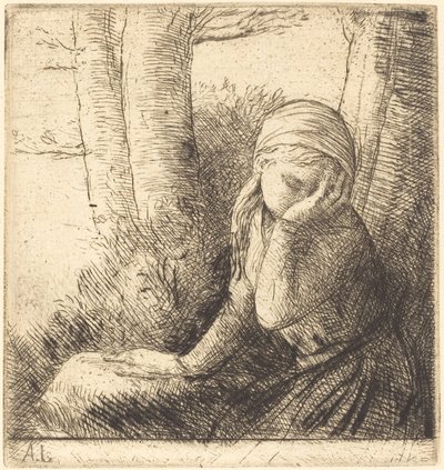 Zdesperowana młoda dziewczyna autorstwa Alphonse Legros