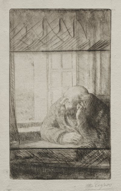 Wieczór przy oknie autorstwa Alphonse Legros