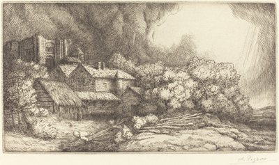 Farma przy klasztorze Farma opactwa. autorstwa Alphonse Legros