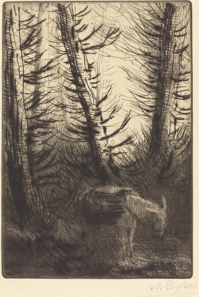 Rolnik i jego osioł autorstwa Alphonse Legros