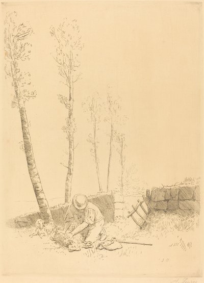 Odnalezienie owcy (Le Mouton retrouve) autorstwa Alphonse Legros