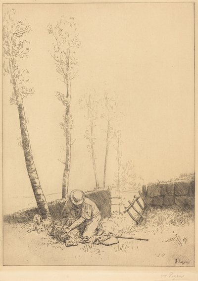 Odnalezienie owcy autorstwa Alphonse Legros