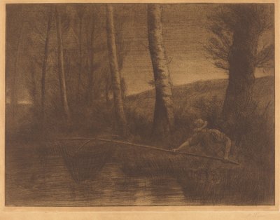 Rybak z obręczą La peche a la problem. autorstwa Alphonse Legros