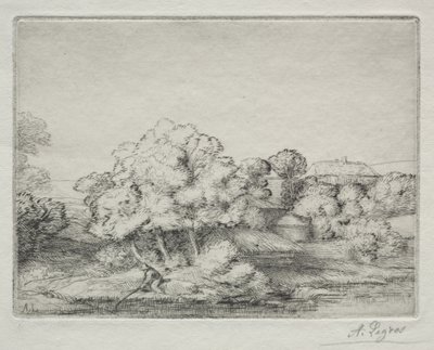 Wioska w pobliżu jeziora autorstwa Alphonse Legros