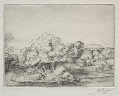 Wioska w pobliżu jeziora autorstwa Alphonse Legros