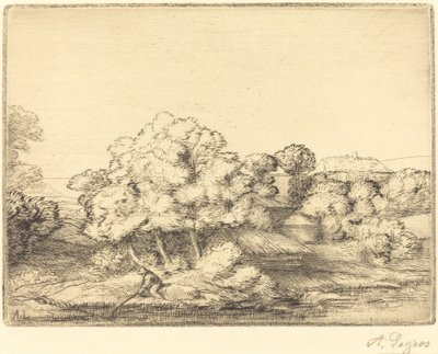 Wioska w pobliżu jeziora autorstwa Alphonse Legros
