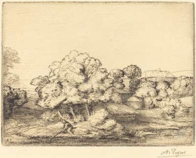 Wioska w pobliżu jeziora autorstwa Alphonse Legros