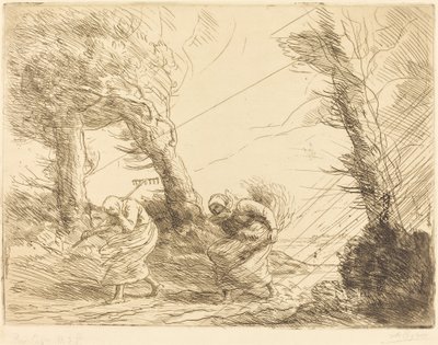 Kombajny zaskoczony burzą Kombajny zaskoczony burzą. autorstwa Alphonse Legros