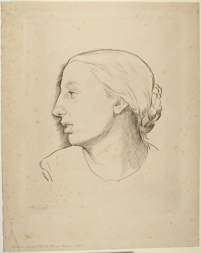 Głowa kobiety autorstwa Alphonse Legros