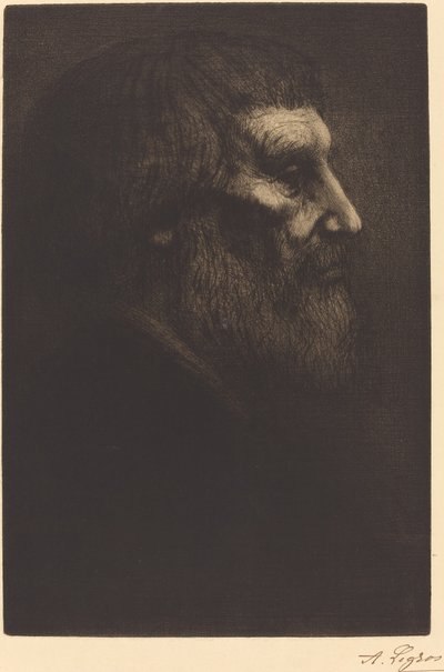 Głowa żebraka (Tete de mendiant) autorstwa Alphonse Legros