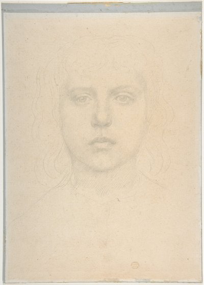 Studium głowy dziewczyny autorstwa Alphonse Legros