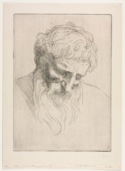 Głowa mężczyzny. autorstwa Alphonse Legros